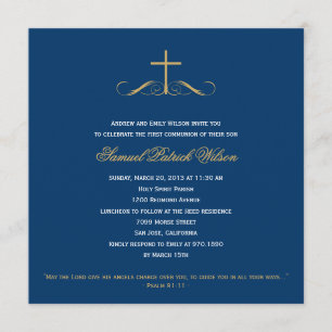 Elegant Cross Baptism/Christening/Eerste Communie Kaart