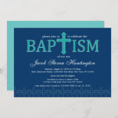 Elegant Cross Baptisme Invitation Kaart (Voorkant / Achterkant)