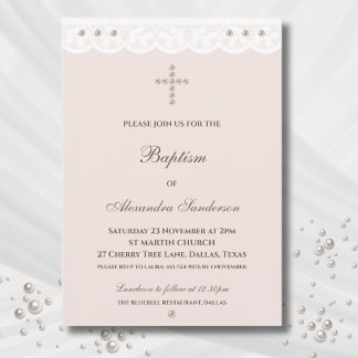 Elegant Cross Christening Christian Baptism Kaart