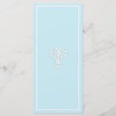 Elegant Cross in Blue Menu Page Rack Card (Achterkant)