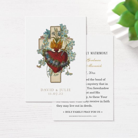 Elegant Cross-katholieke Weddenschap Kaart (Bureau)