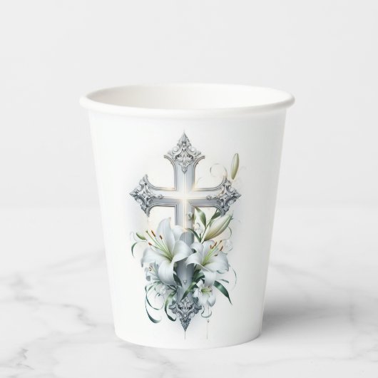 Elegant Cross Papieren Bekers (Voorkant)