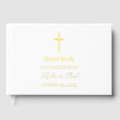 Elégant Cross Real Foil Livre Mariage blanc (Recto)