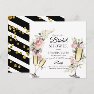 Elegant Crown Bouquet Bridal - doucheuitnodiging Kaart