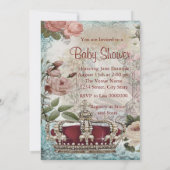 Elegant  Crown Princess Baby shower Kaart (Achterkant)