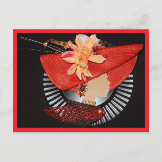 ELEGANT CROWNS -RED / BLACK BRIEFKAART