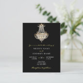 Elegant crystal chandelier trouwuitnodiging briefkaart (Staand voorkant)