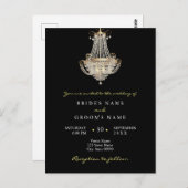 Elegant crystal chandelier trouwuitnodiging briefkaart (Voorkant / Achterkant)