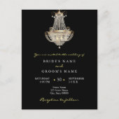 Elegant crystal chandelier trouwuitnodiging briefkaart (Voorkant)