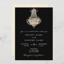 Elegant crystal chandelier trouwuitnodiging