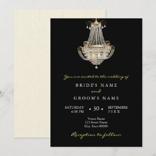 Elegant crystal chandelier trouwuitnodiging kaart