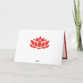 Elegant Crystal Ruby Red Gemstone Lotus Flower Kaart (Achterkant)