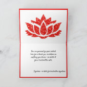 Elegant Crystal Ruby Red Gemstone Lotus Flower Kaart (Binnen)