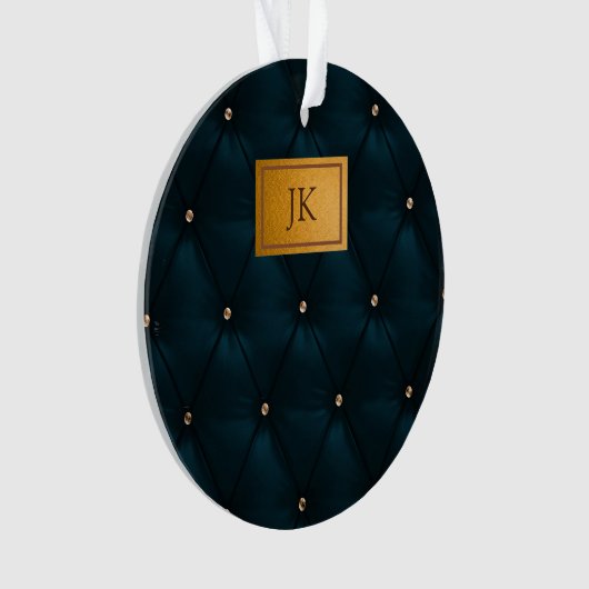 Élégant Cuir Vert, Diamants, Monogramme (devant)