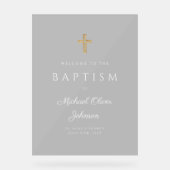 Élégant culte Grey Boy Baptism Bienvenue (Recto)