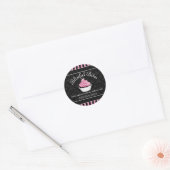 Elegant Cupcake Bakery Box Seals Ronde Sticker (Envelop)