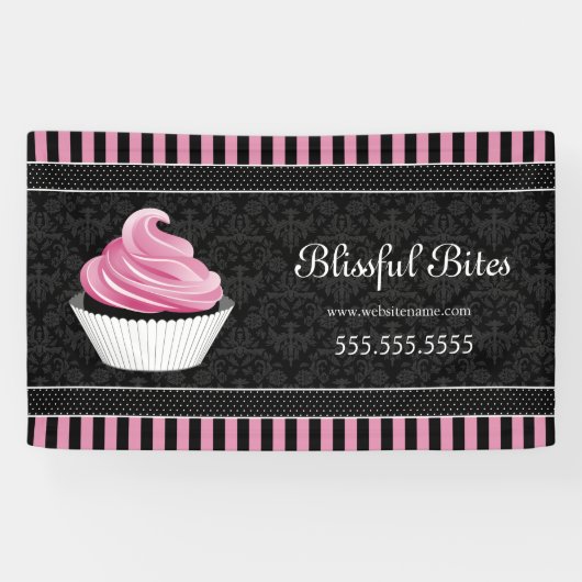 Elegant Cupcake Bakery Name Spandoek (Horizontaal)