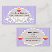 Elegant Cupcake bakkerij Decoratie Visitekaartje (Voorkant / Achterkant)