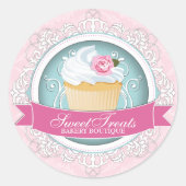 Élégant Cupcake Boulangerie Stickers Boîte (Devant)