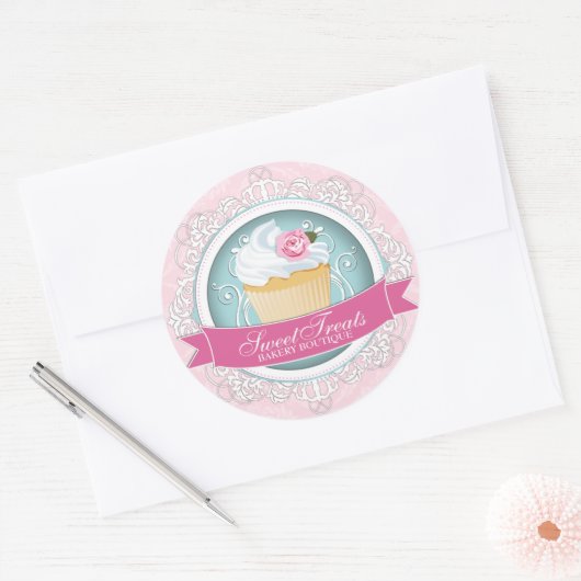 Élégant Cupcake Boulangerie Stickers Boîte (Enveloppe)