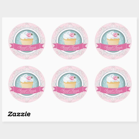 Élégant Cupcake Boulangerie Stickers Boîte (Feuille)