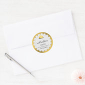 Elegant Cupcake en Doily Faux Gold Foil Ronde Sticker (Envelop)