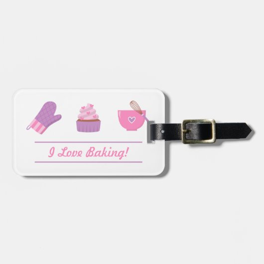 Elegant Cupcake Mitten Baking Baker Cook Bagagelabel (Voorkant horizontaal)