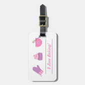 Elegant Cupcake Mitten Baking Baker Cook Bagagelabel (Voorkant verticaal)