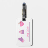 Elegant Cupcake Mitten Baking Baker Cook Bagagelabel (Achterkant verticaal)