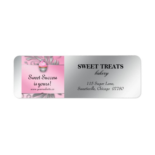 Elegant Cupcake Return Address Label (Voorkant)