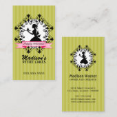 Elegant Cupcake Silhouette Woman Visitekaartje (Voorkant / Achterkant)