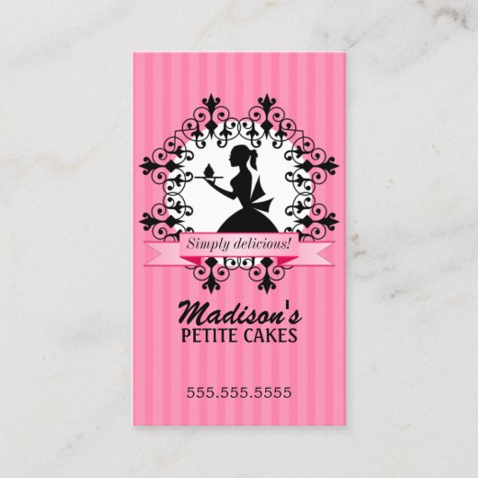 Elegant Cupcake Visitekaartje (Voorkant)