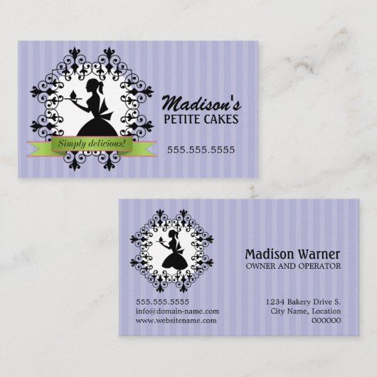 Elegant Cupcake Visitekaartje (Voorkant / Achterkant)