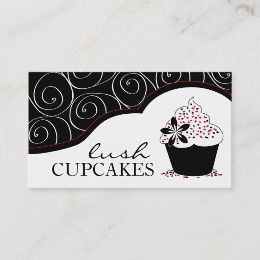Elegant Cupcake Visitekaartjes (Voorkant)