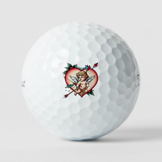 Elegant Cupid Arrow Tattoo Golfballen (Voorkant)