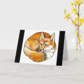 Elegant Curled Red Fox Wenskaart,  Kaart (Gele Bloem)