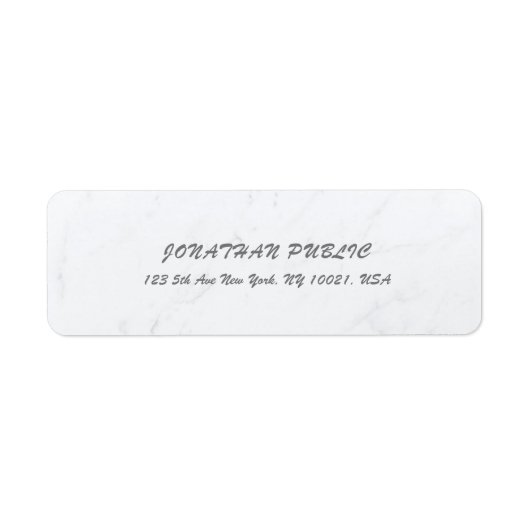Elegant cursief penseelscript, wit, eenvoudig etiket (Voorkant)