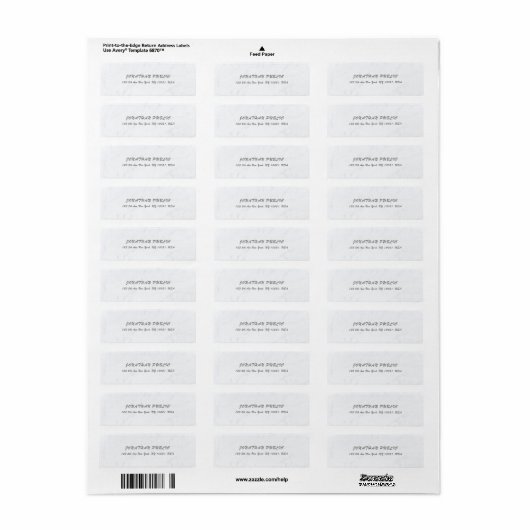 Elegant cursief penseelscript, wit, eenvoudig etiket (Full Sheet)