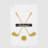 Elegant Cursief Script Aangepaste Naam Logo Golfhanddoek (Voorkant)