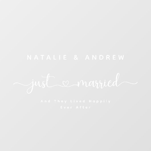 Elegant Cursief Script Net Getrouwd Trouwauto Raamsticker (Vel)