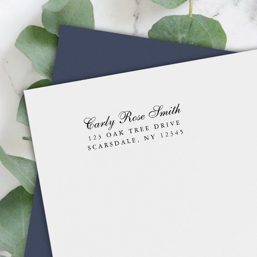 Elegant Cursive Classic Retouradres Zelfinktende Stempel