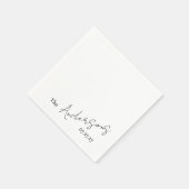 Elegant Cursive Custom Text Simple Wedding Servet (Hoek)