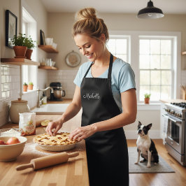 Elegant Cursive Script Name Michelle Long Black Schort