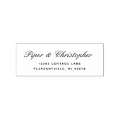 Elegant Cursive Script Wedding Return-adres Rubberstempel (Afrduk)