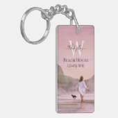 Elegant Custom Beach House Sleutelhanger (Voorkant Links)