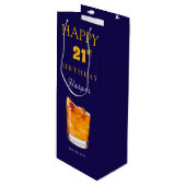 Elegant Custom Birthday Celebration Wine Gift Bag Wijn Cadeautas (Voorkant Gekanteld)