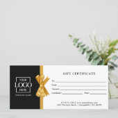 Elegant Custom Black Business Gift Certificate (Staand voorkant)