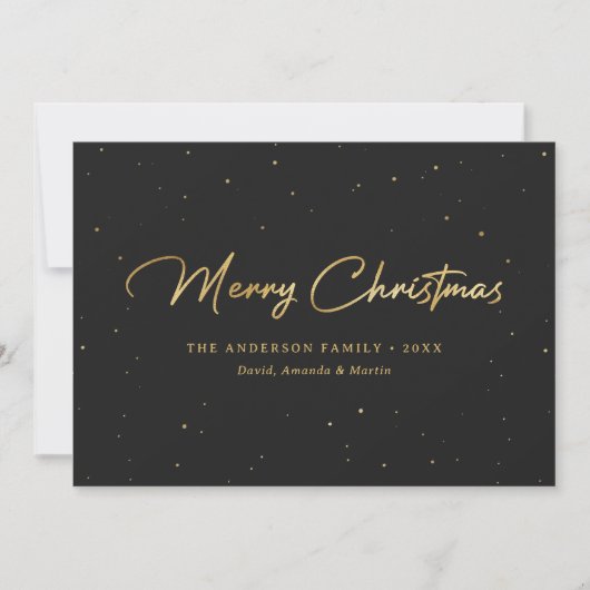 Elegant Custom Black- en Gold Foil-kerstkaarten Feestdagenkaart (Voorkant)