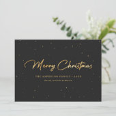 Elegant Custom Black- en Gold Foil-kerstkaarten Feestdagenkaart (Staand voorkant)