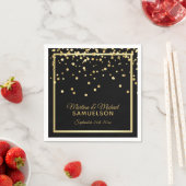 Elegant Custom Black Gold Confetti Weddenschap Servetten (Insitu)